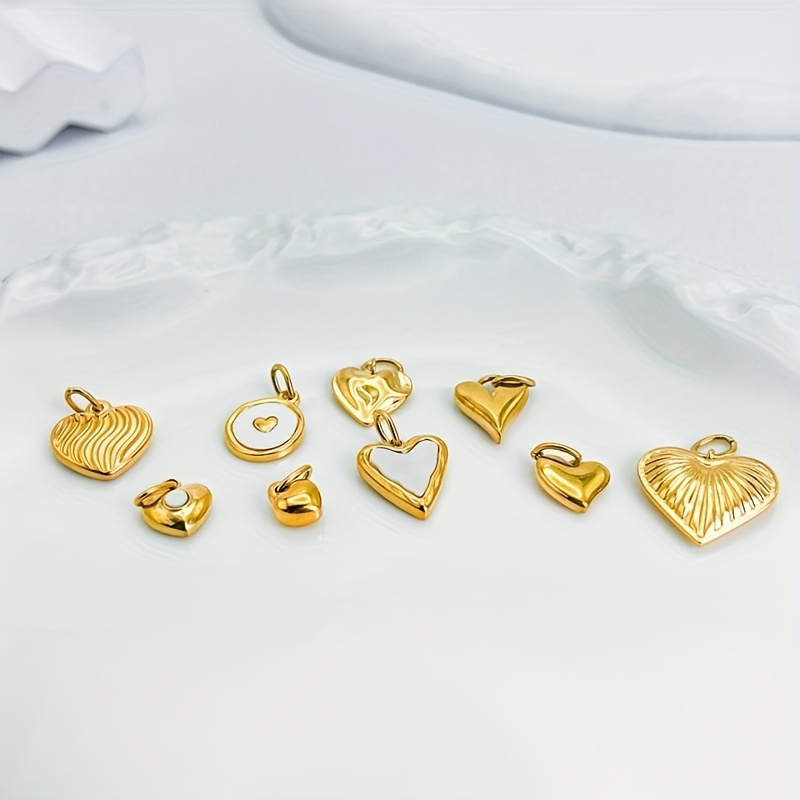 9pcs Carnival Set Stainless Steel Multi-Heart Pendant Charms